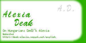 alexia deak business card